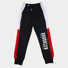 Boys' Navy Blue Color-Blocked Cotton Blend Pyjama, Navy Blue, small