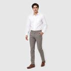 Men's Grey Slim Fit Chino Trousers, हल्का ग्रे, small