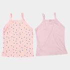 Girls Lilac Cotton Sleeveless Straight Neck Vest, लाइलेक, small