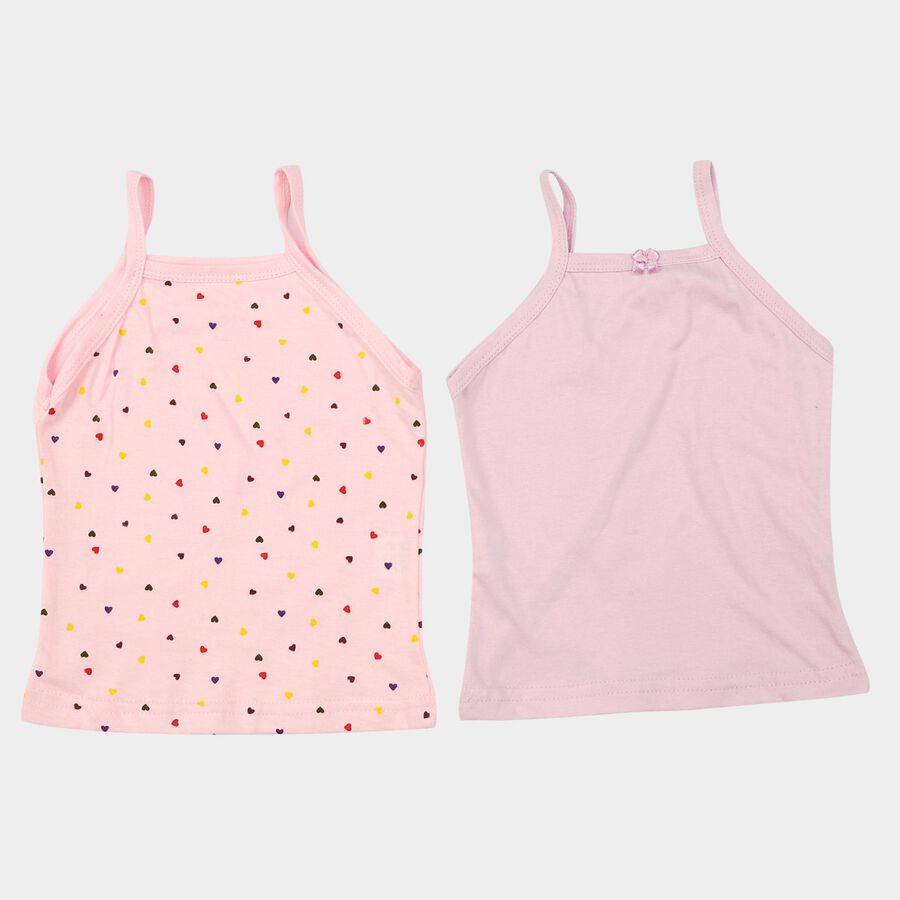 Girls Lilac Cotton Sleeveless Straight Neck Vest, लाइलेक, large