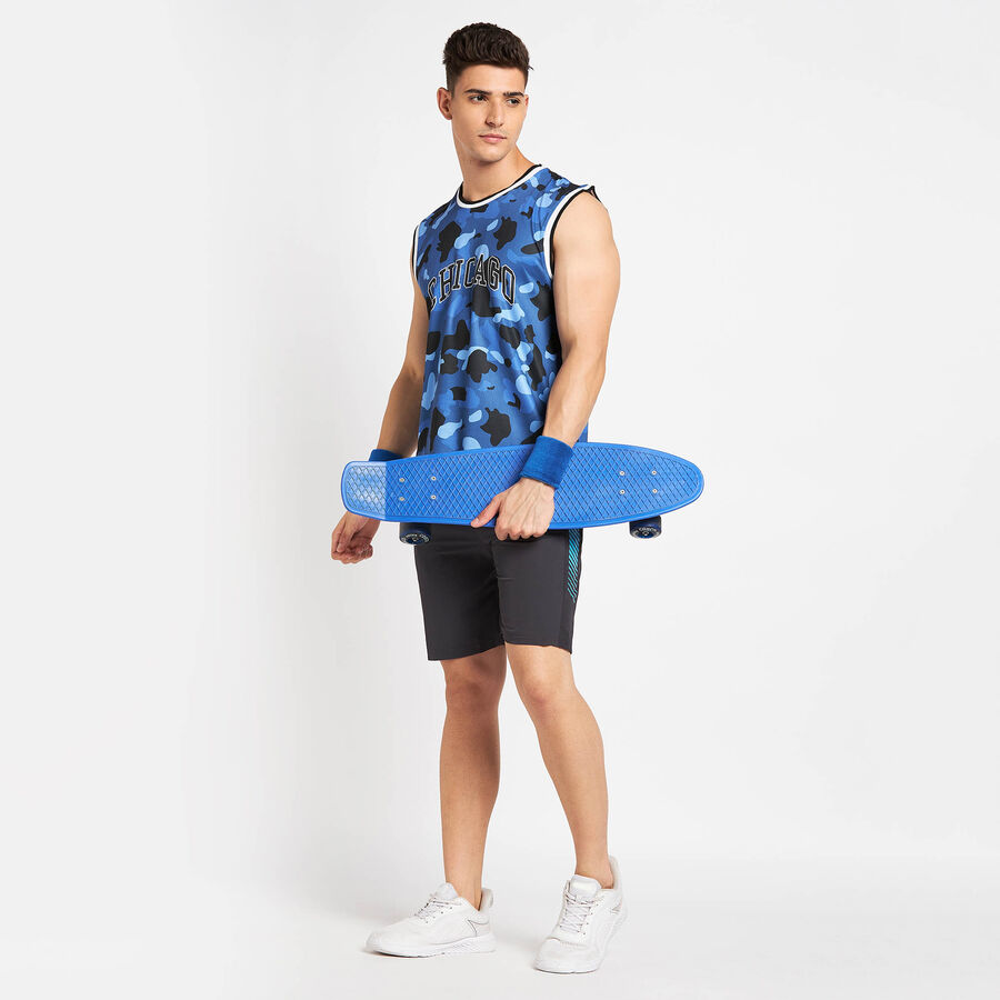 All Over Print Sleeveless T-Shirt, Navy Blue, large image number null