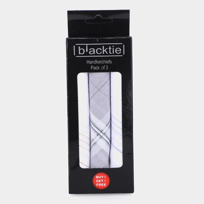 Men's Multi-colored Striped and Checked Pack of 3 Handkerchief