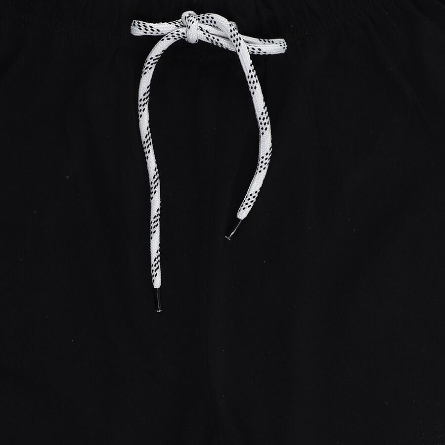 Boys Cotton Blend Bermuda Shorts, काला, large