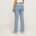 Girls' Light Blue Flared Fit Tie-Front Jeans, हल्का नीला, small image number null