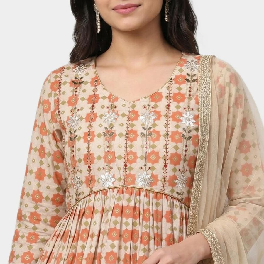 Women's Beige Solid Straight Kurta, Beige, large