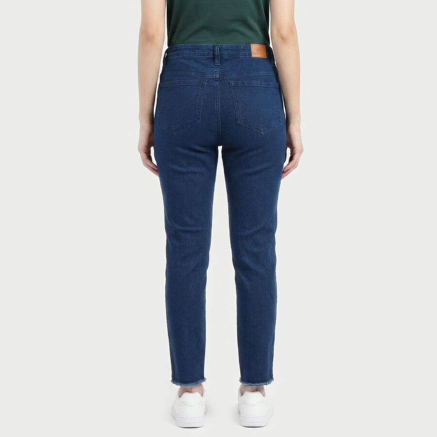 Women's Navy Blue Slim Fit Stretchable Jeans, गहरा नीला, large