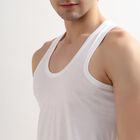 Men's 100% Cotton Basic Vest, White, small image number null