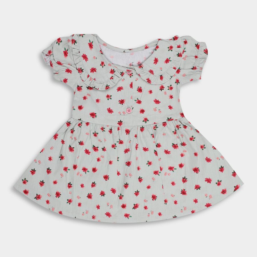 Infants' 100% Cotton Frock , Light Green, large image number null