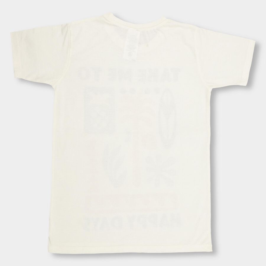 Boys' Half Sleeves T-Shirt, ऑफ व्हाइट, large image number null