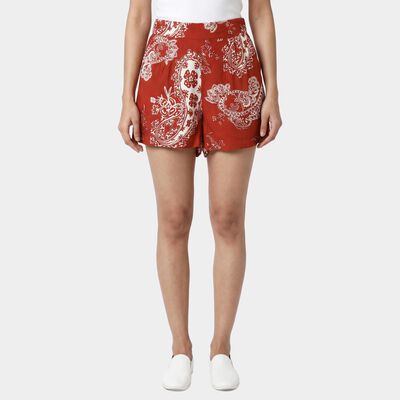 Women's Rust Regular Fit Casual Shorts