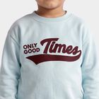 Boys' Light Blue Crew Neck Pullover Sweatshirt, हल्का नीला, small