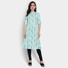Cotton Printed Kurta, Light Green, small image number null