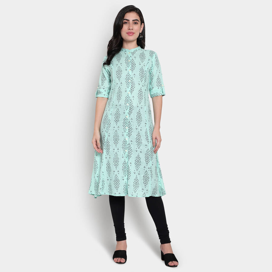 Cotton Printed Kurta, Light Green, large image number null