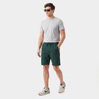 Men's Green Regular Fit Drawstring Jamaican Shorts, हल्का हरा, small