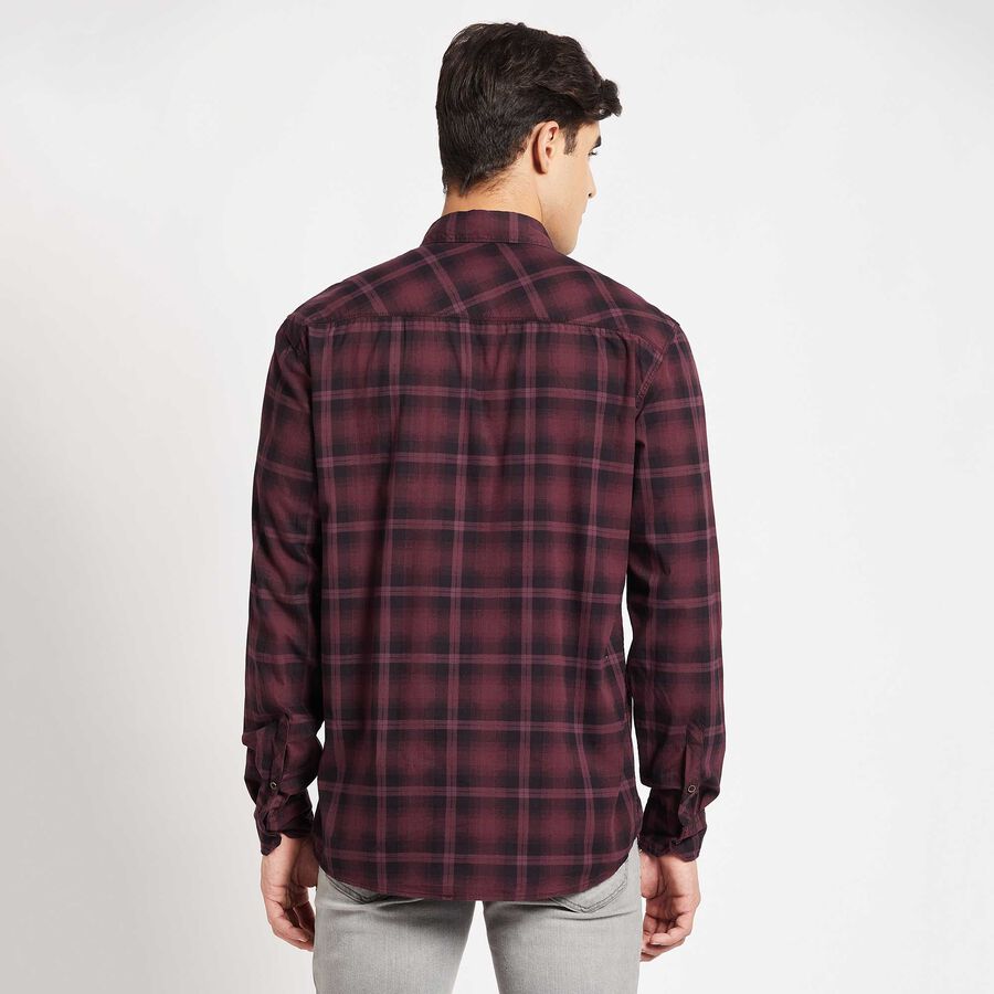 Checks Casual Shirt, Maroon, large image number null
