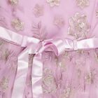 Girls' Soft Lavender Embroidered Party Wear Frock, लाइलेक, small image number null