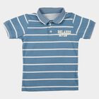 Boys Light Blue Cotton Polo Neck Casual T-Shirt, Light Blue, small