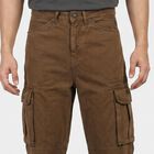 Men's Brown Relaxed Fit Cargo Jeans, Brown, small