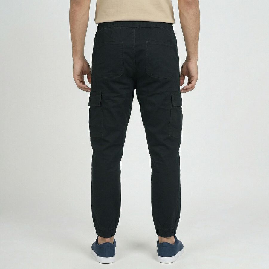Men's Dark Green Slim Fit Casual Trousers, Dark Green, large