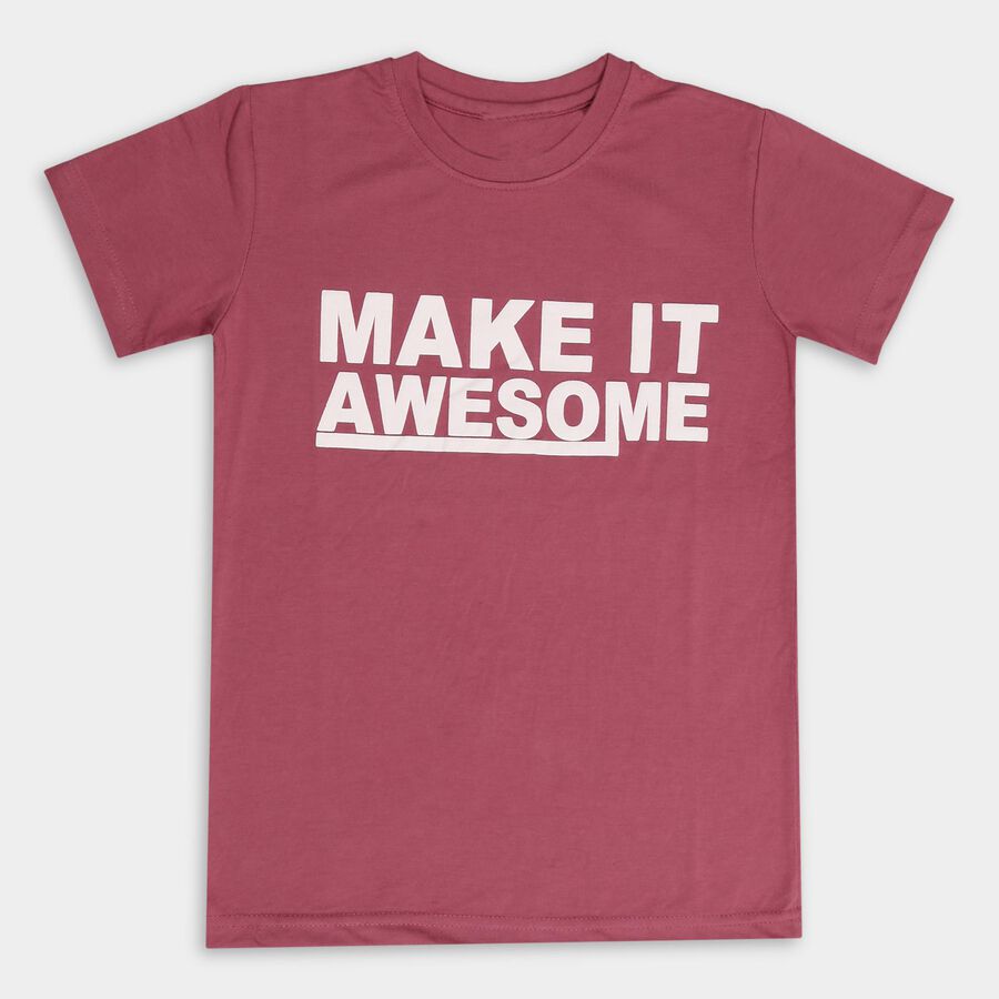 Boys' Half Sleeves T-Shirt, Pink, large image number null