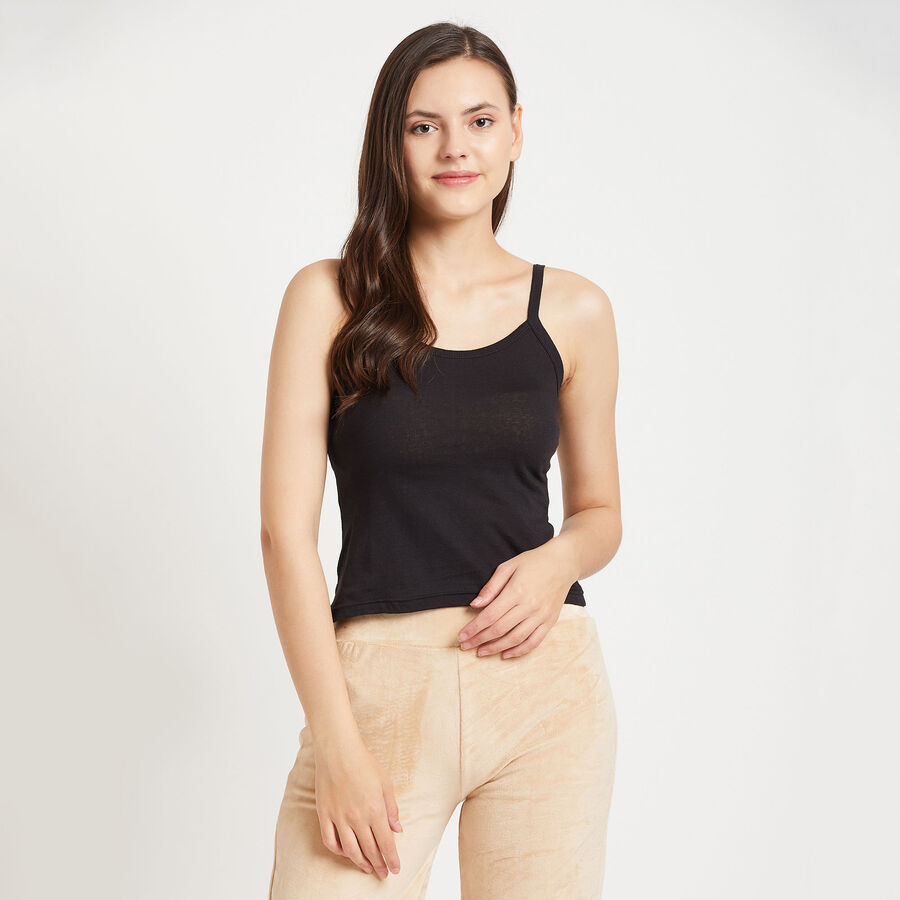 Cotton Solid Slips, Black, large image number null