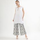 Women's Off-White Floral Printed Wide-Leg Palazzos, Off White, small image number null