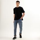 Men's Stonewashed Blue Slim Fit Five Pocket Jeans, Light Grey, small image number null