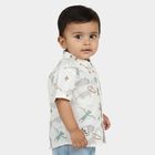 Infants White 100% Cotton Short Sleeves Collar Regular Fit Shirt, सफ़ेद, small