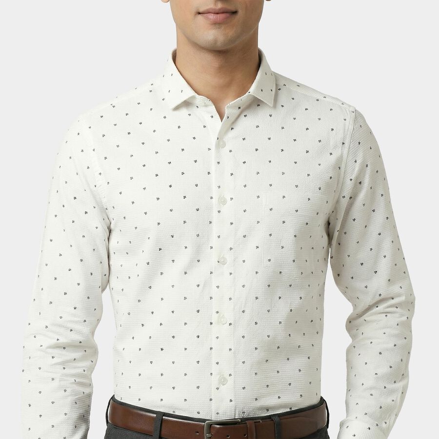 Men White Classic Formal Shirt, सफ़ेद, large