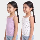 Girls' Lilac Cotton Square Neck Sleeveless Vest, लाइलेक, small
