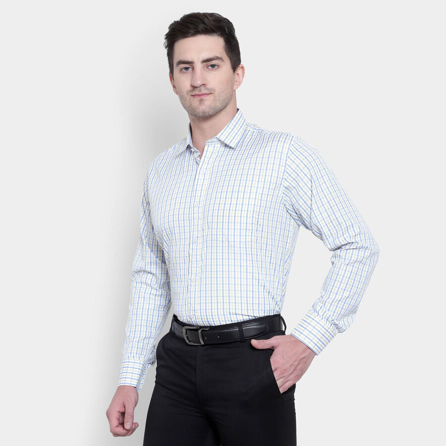 Checks Formal Shirt, Yellow, large image number null