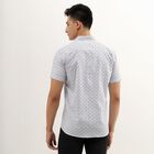 Men's Snow White Cotton Regular Collar Casual Shirt, White, small image number null