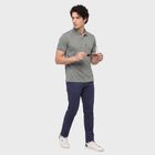 Men Olive Green Cotton Polo Neck Polo T-Shirt, Light Green, small