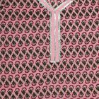 Girls' Light Pink Cotton Round Neck Floral Top and Tiered Skirt Fusion Set, Light Pink, small