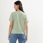 Women's Mint Green Cotton Round Neck T-Shirt, Light Green, small image number null