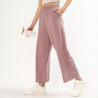 Women's Black Tapered Fit Track Pants, Light Pink, small