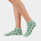 Women's Mint Green Regular Fit Printed Pack of 1 Socks, हल्का हरा, small