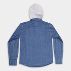 Boys' 100% Cotton Casual Shirt, मध्यम नीला, small image number null