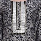 All Over Print 3/4th Sleeves Flared Kurta, Black, small image number null