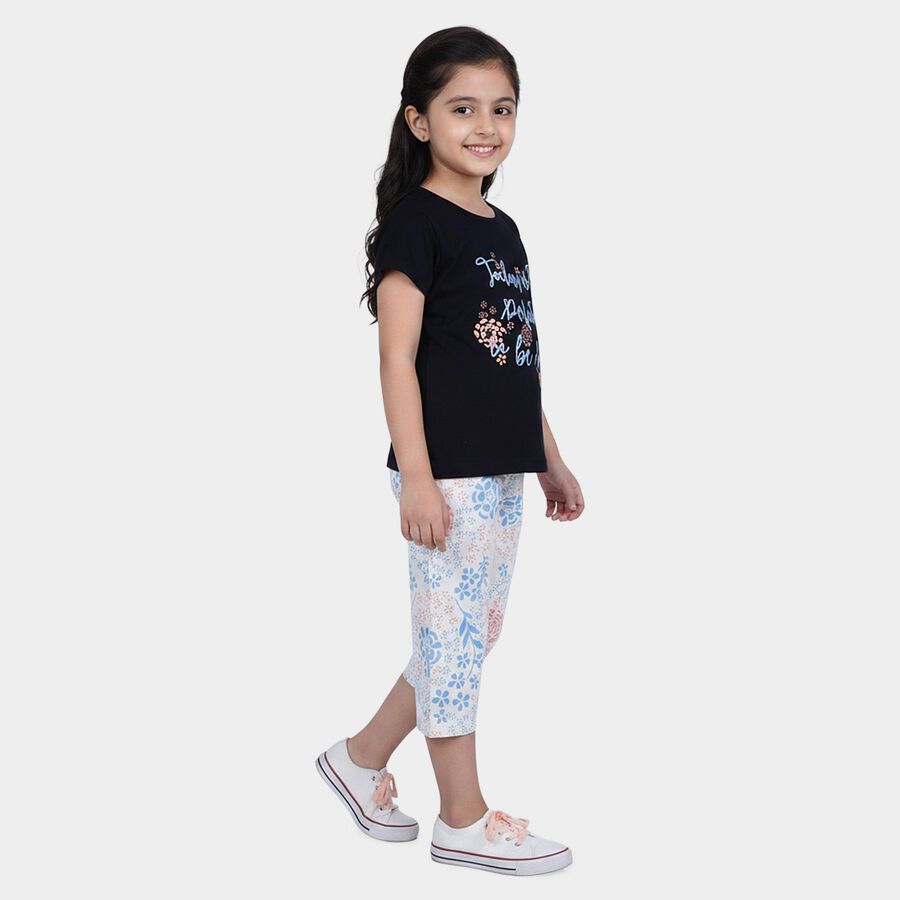 Girls Navy Blue Casual Upper And Bottom Set, नेवी ब्लू, large