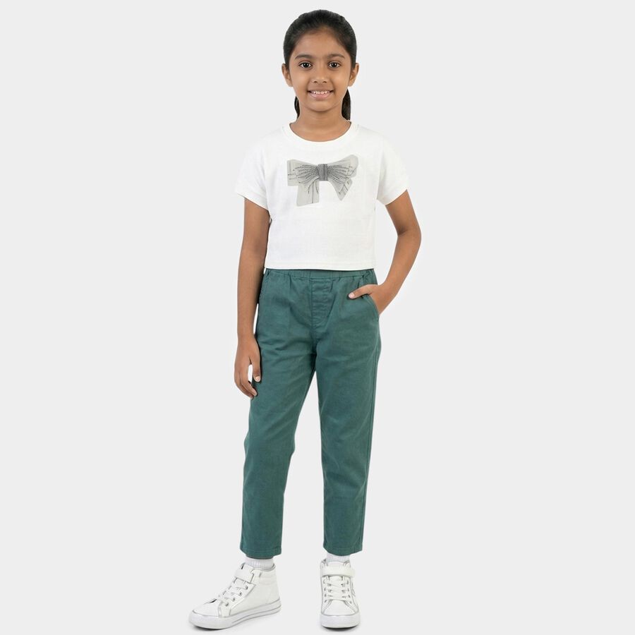 Girls' T-Shirt, सफ़ेद, large