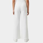 Girls' White Regular Fit Casual Trousers, White, small