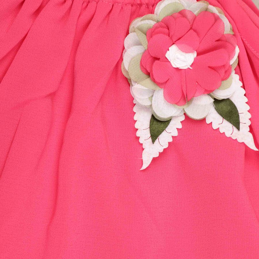 Solid Skirt Top Set, Pink, large image number null
