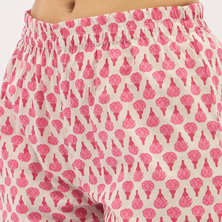 Women's Light Pink Cotton Floral Printed Ethnic Set, Light Pink, large image number null