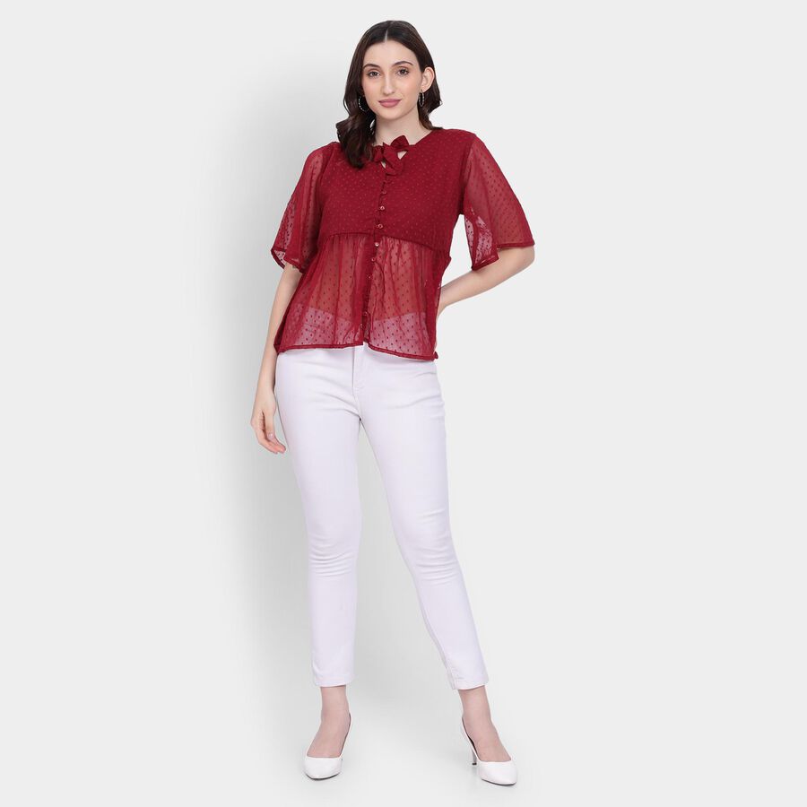 Ladies' Shirt , वाइन, large image number null