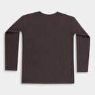 Boys' Dark Charcoal Black Crew Neck Casual T-Shirt, गहरा ग्रे, small image number null