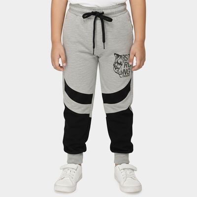 Boys Grey Jogger Fit Graphic Printed Pyjama