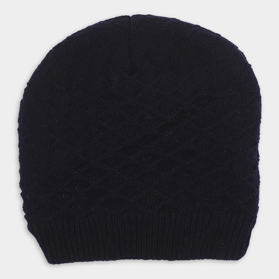 Girls' Winter Cap, नेवी ब्लू, large image number null