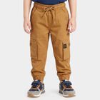 Boys' Tan Regular Fit Cargo Trousers, Khaki, small