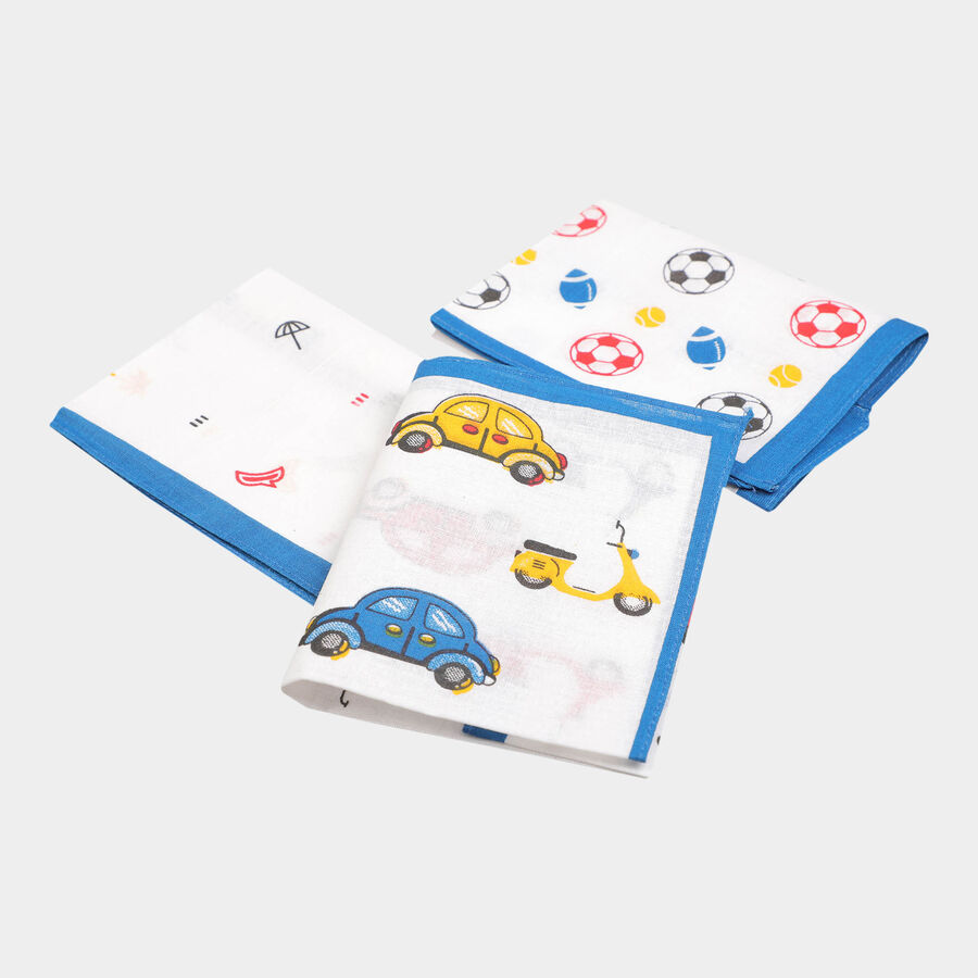 Boys Cotton Handkerchief, White, large image number null